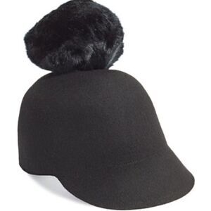 Women's kate spade new york faux fur pompom cap - Black
